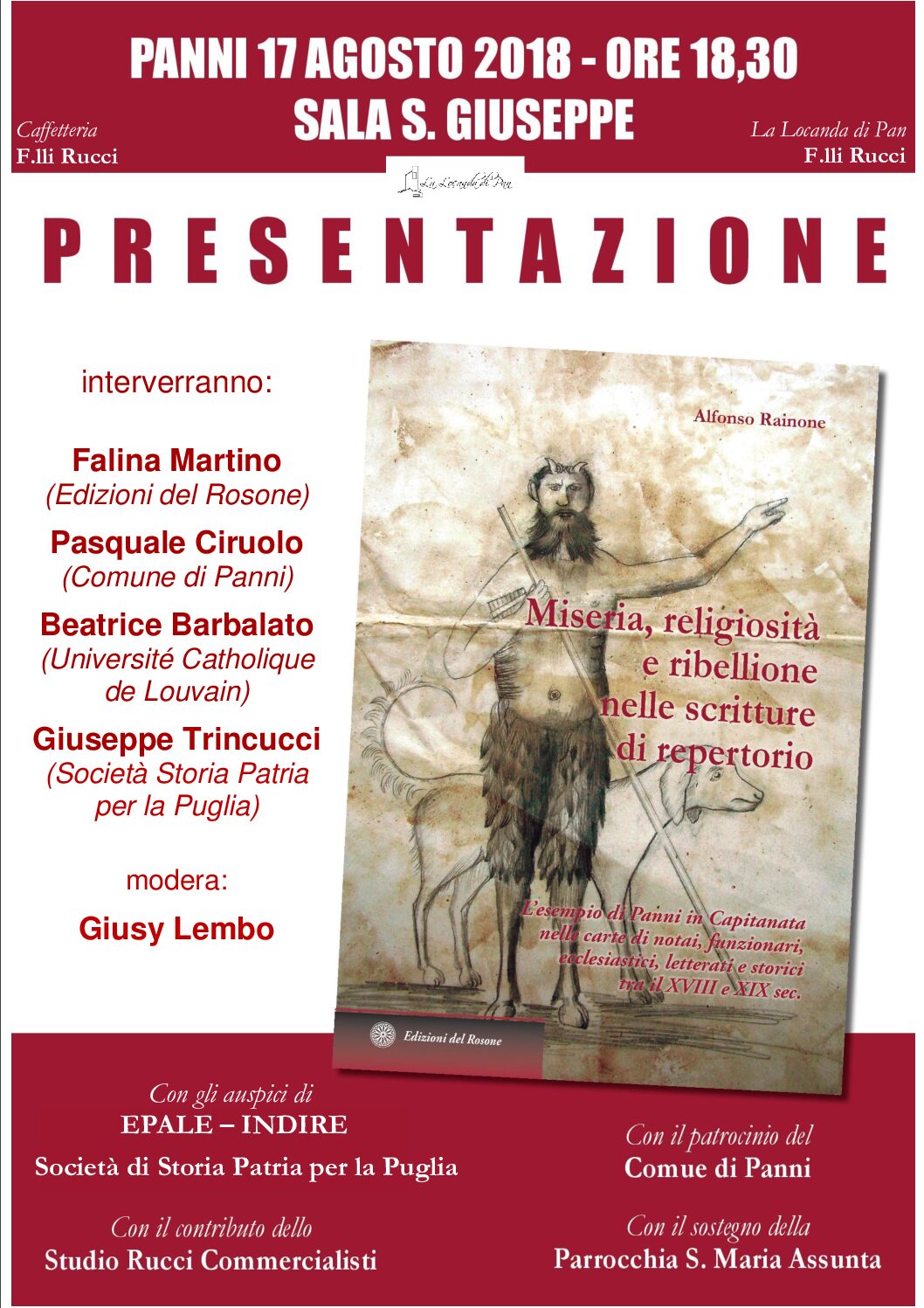 Presentazione del libro MISERIA, RELIGIOSITA’ E RIBELLIONE NELLE SCRITTURE DI REPERTORIO di Alfonso Rainone