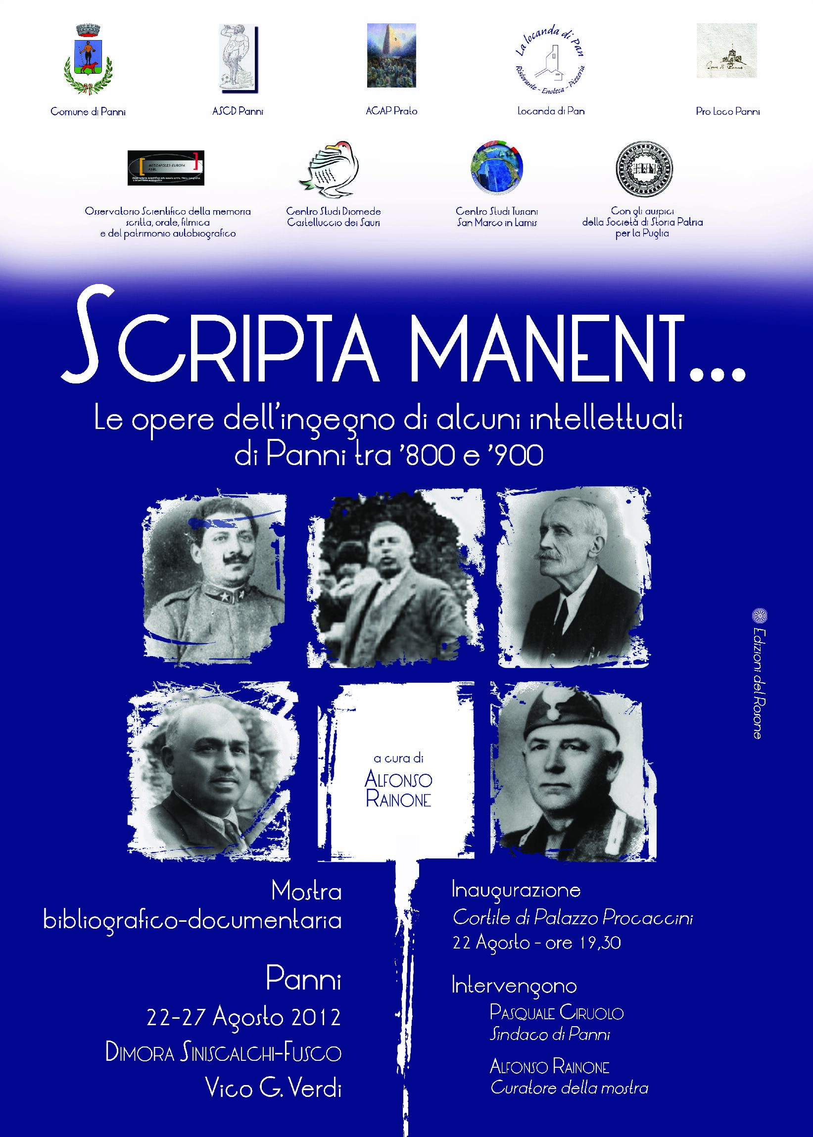 Scripta manent … Le opere dell’ingegno di alcuni intellettuali di Panni tra ‘800 e ‘900